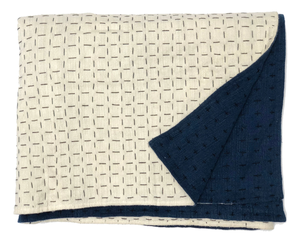 Stitched Throw | Indigo