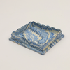 Hand-Marbled Tray | Blue Feather