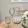 Hand-Blown Fluted Glass Pitcher