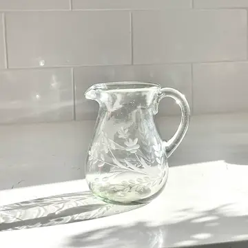 Petite Etched Glass Pitcher