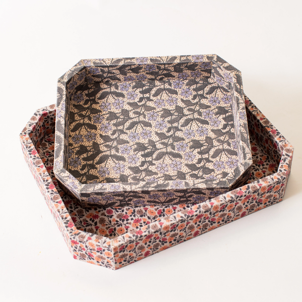 Block Print Fabric Tray