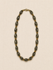 Black & Gold Czech Glass Teardrop Necklace