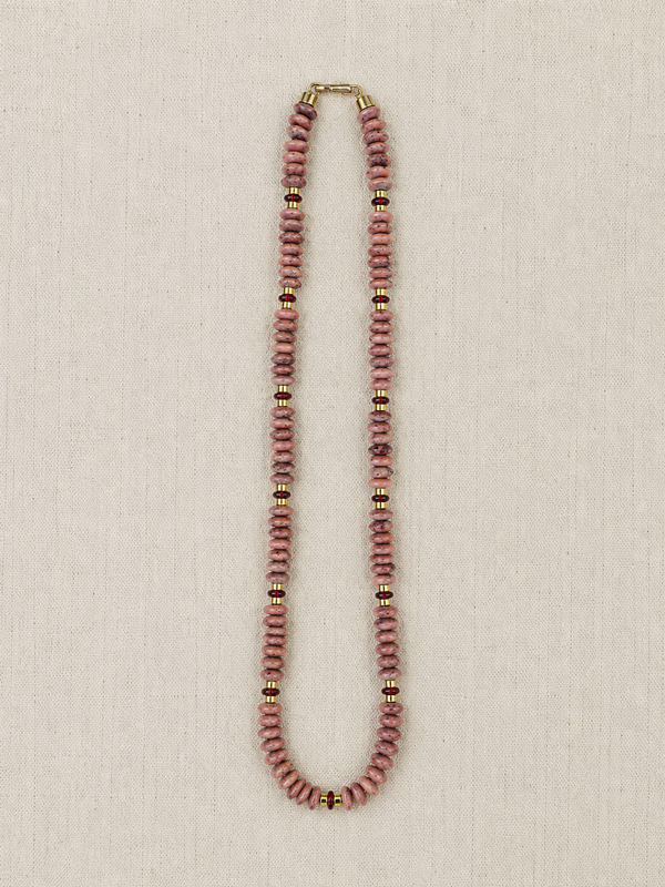 Garnet & Vintage Rose Czech Glass Necklace
