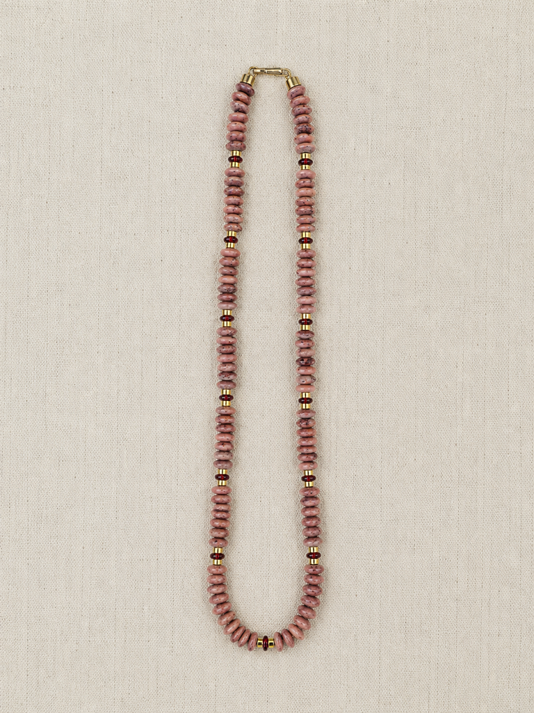 Garnet & Vintage Rose Czech Glass Necklace