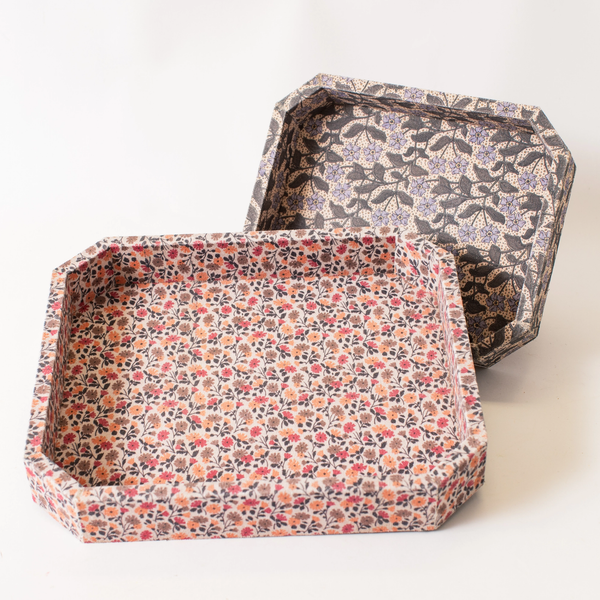 Block Print Fabric Tray
