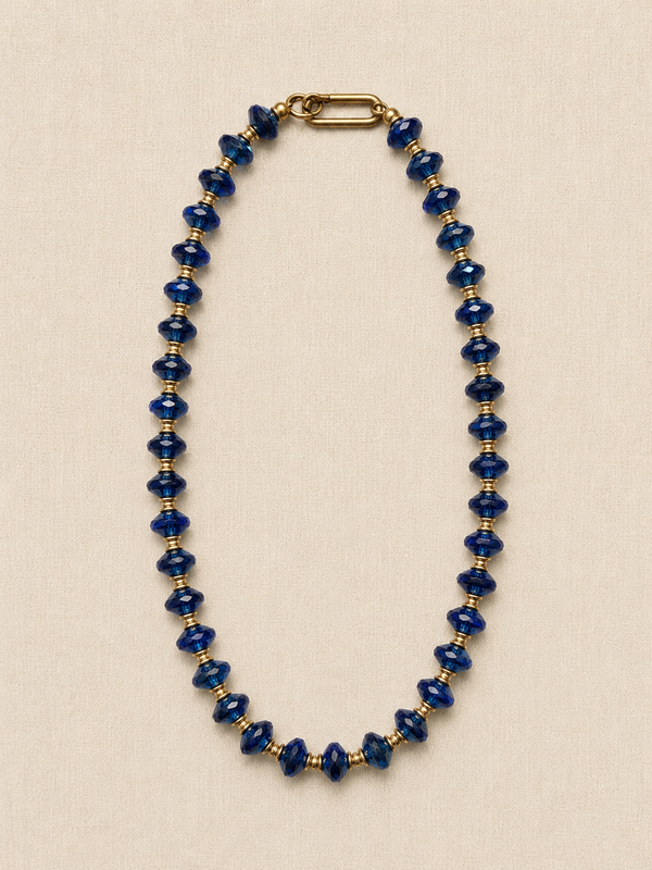 Blue Czech Glass Necklace