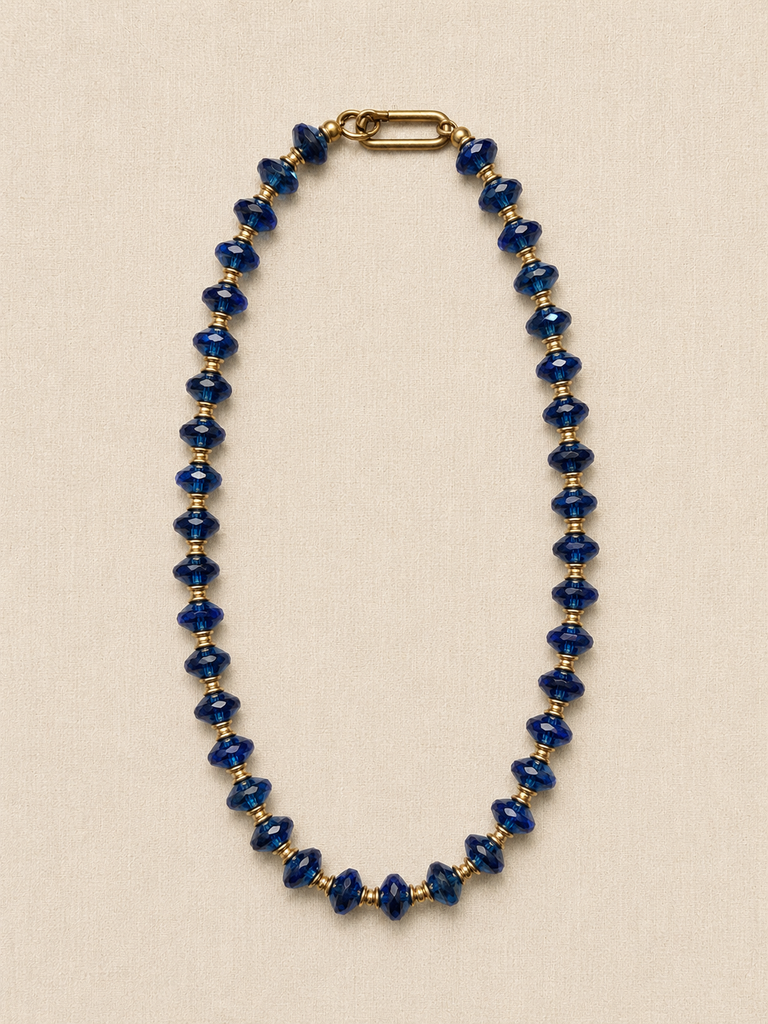 Blue Czech Glass Necklace