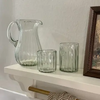 Hand-Blown Fluted Glass Pitcher