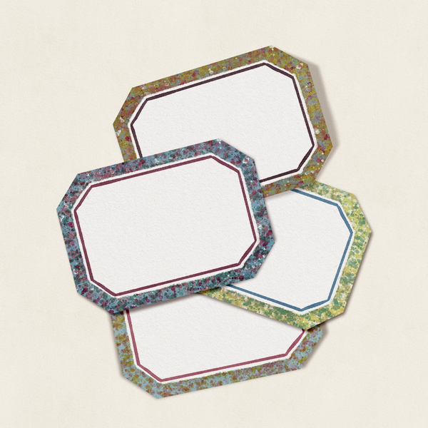 Set of 12 Spongeware Sticker Labels