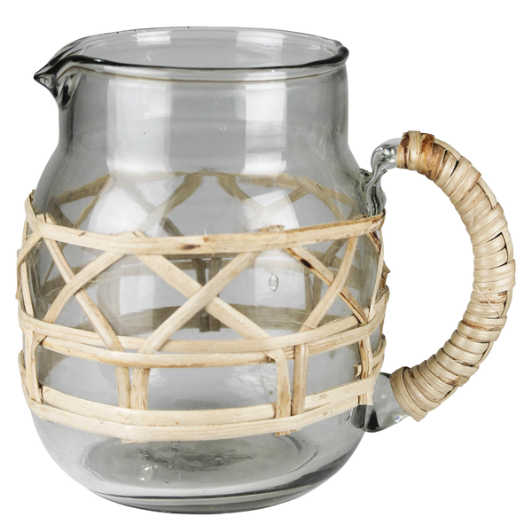 Glass & Rattan Pitcher