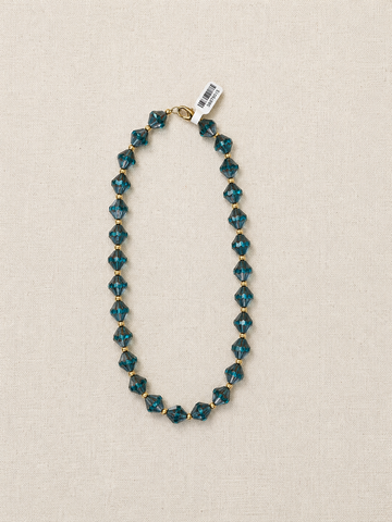 Teal Czech Glass Necklace