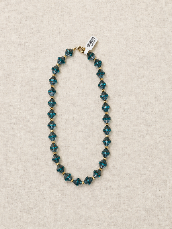 Teal Czech Glass Necklace