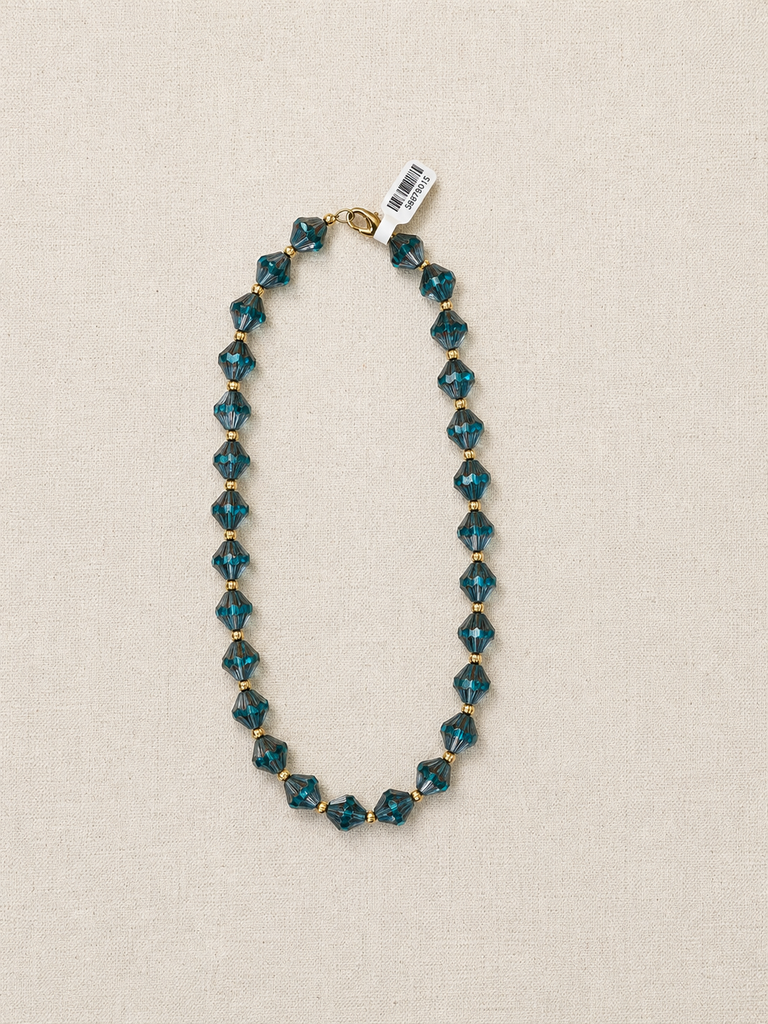 Teal Czech Glass Necklace