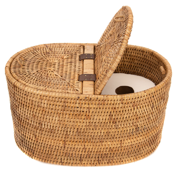 Oval Double-Hinged Lid Basket