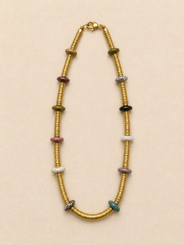 Ocean Jasper & African Brass Necklace