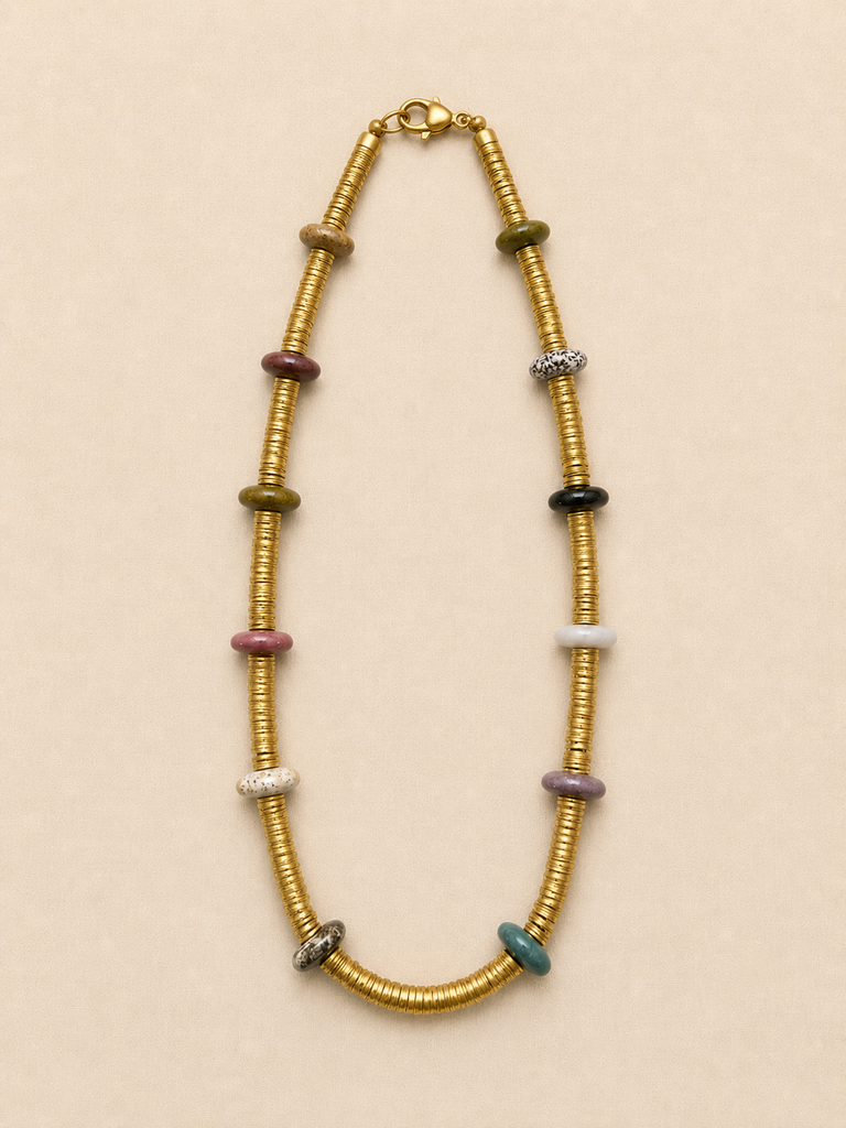 Ocean Jasper & African Brass Necklace