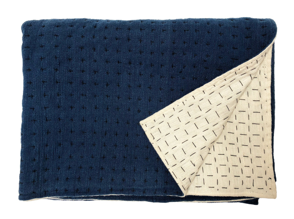 Stitched Throw | Indigo