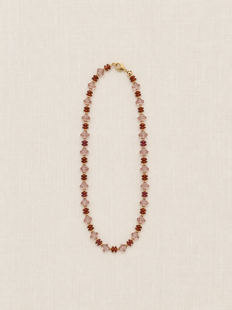 Garnet & Vintage Blush Czech Glass Necklace