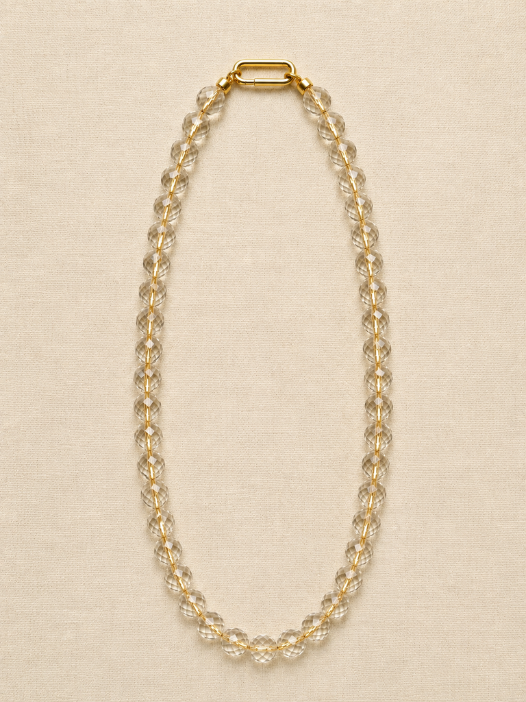 Vintage Faceted Clear Czech Glass Necklace