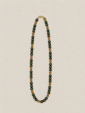 Evergreen Vintage Czech Glass Necklace - X Long