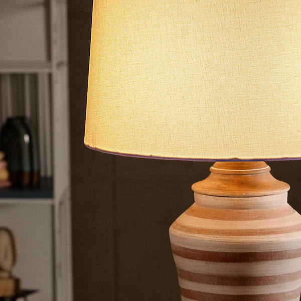 Terracotta Striped Lamp