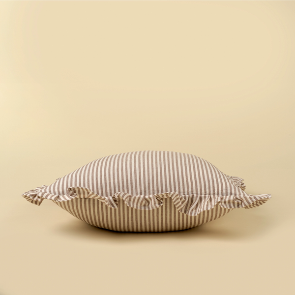 Cocoa Ticking Stripe Pillow