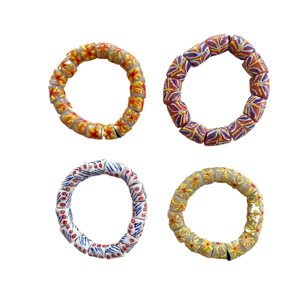 Glass Krobo Bead Bracelet