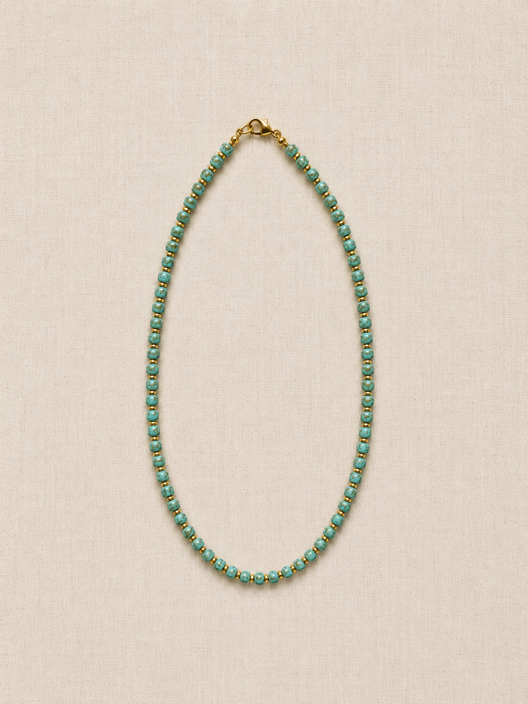 Mint Floret Czech Glass Necklace