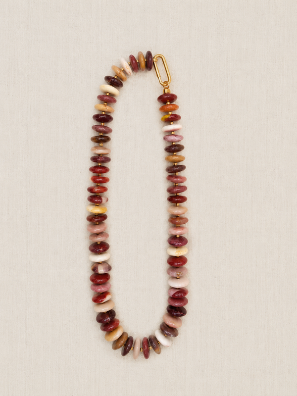 Mookaite & Brass Abacus Necklace