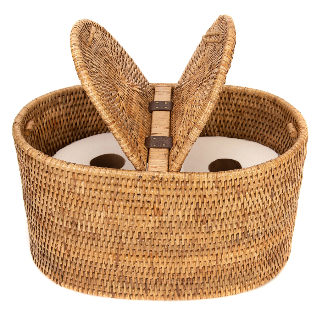 Oval Double-Hinged Lid Basket