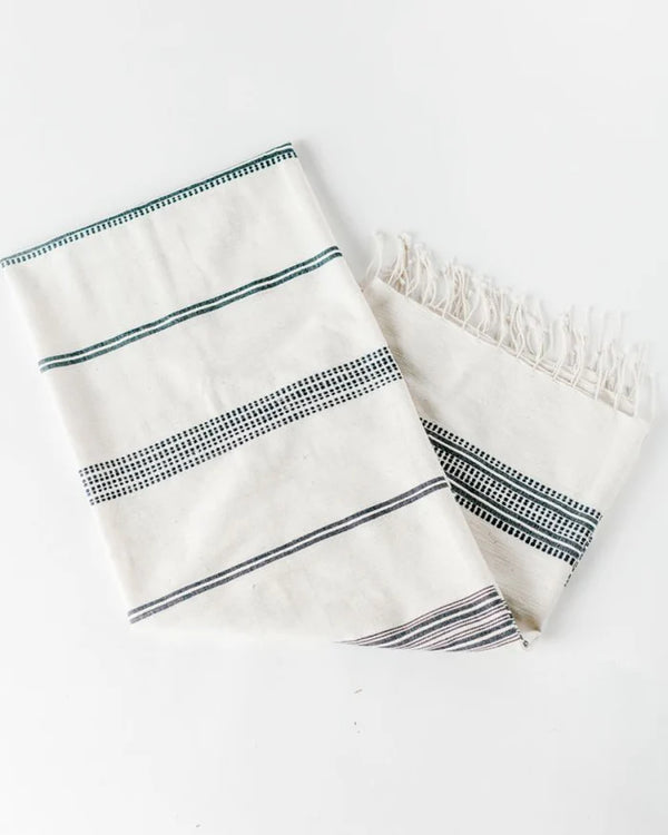 Dash Cotton Towel | Natural/Navy