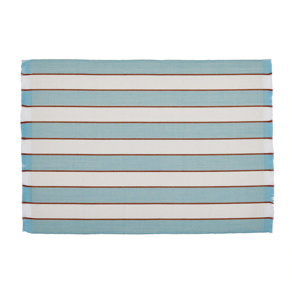Set of 4 Woven Striped Placemats | Sky